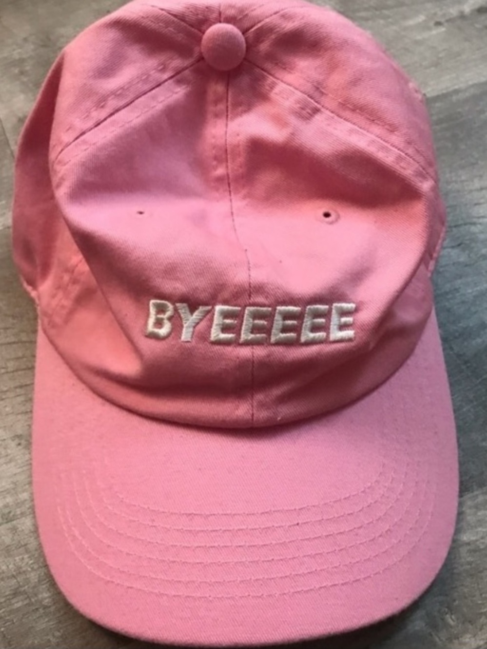 Pink “BYE” Hat